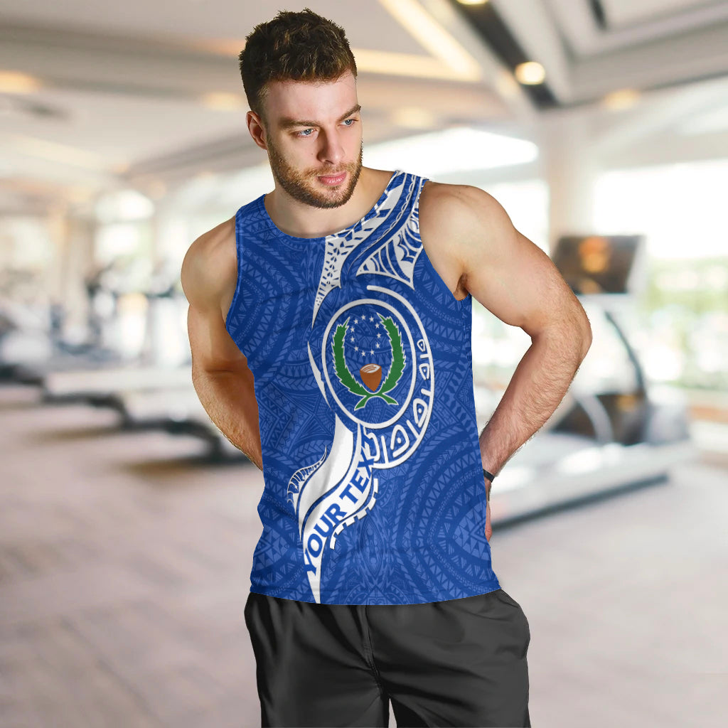 (Custom Personalised) Pohnpei Men Tank Top - Micronesia Pride Blue - LT12 - Polynesian Pride