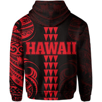 Kanaka Map Polynesian Kakau Hoodie Red - Polynesian Pride