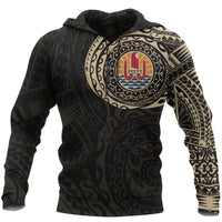 Tahiti Polynesian Hoodie Tahiti Flag Polynesian Tattoo Unisex Black - Polynesian Pride