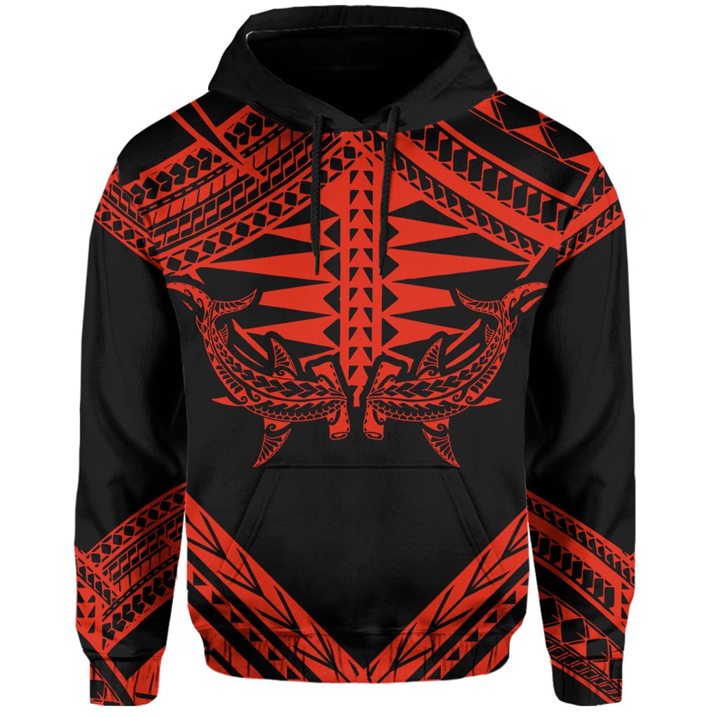 Hawaii Shark Polynesian Kanaka Red Hoodie Candy Style - Polynesian Pride