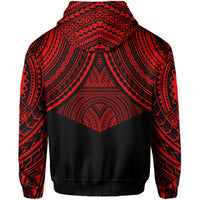 Polynesian Skull Hawaii Zip Hoodie Red Circle Style - Polynesian Pride