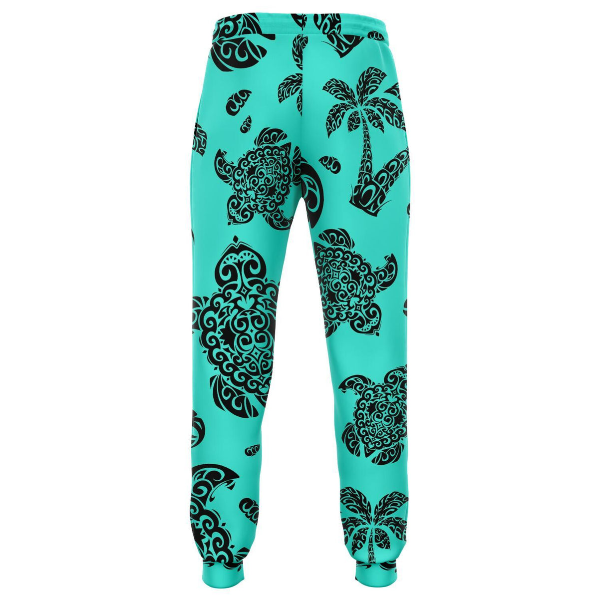 Polynesian Turtle Palm And Sea Pebbles Turquoise Joggers - Polynesian Pride