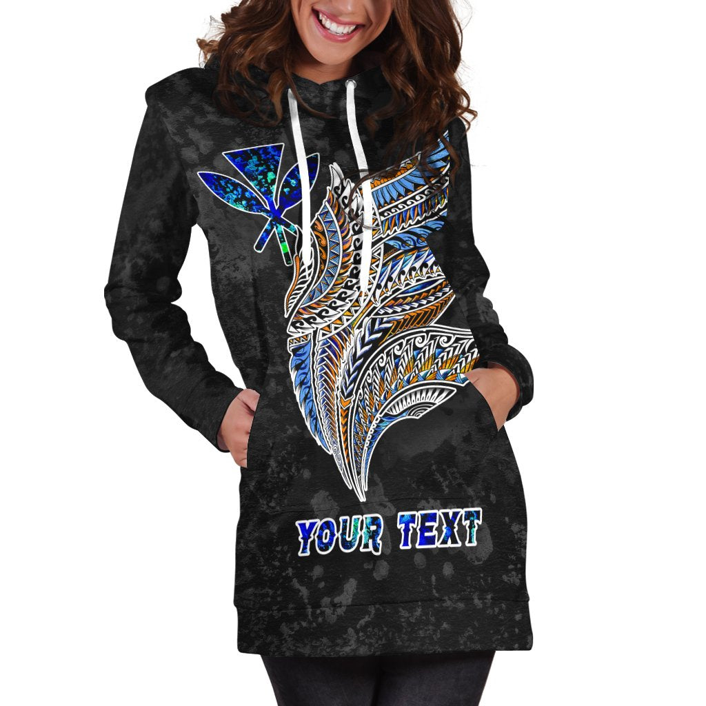 Polynesian Hawaii Custom Personalised Hoodie Dress - Polynesian Wings - Polynesian Pride