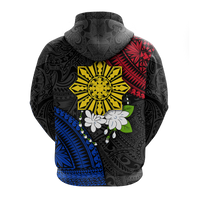 Custom Philippines Sampaguita Filipino Sun Hoodie LT12 - Polynesian Pride