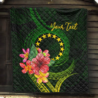 Cook Islands Polynesian Custom Personalised Quilt - Floral With Seal Flag Color - Polynesian Pride