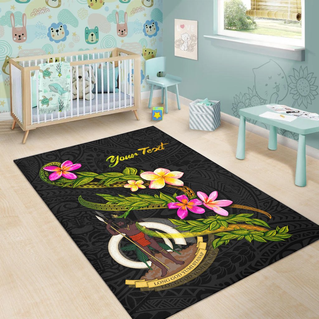 Vanuatu Polynesian Custom Personalised Area Rug - Plumeria Tribal - Polynesian Pride