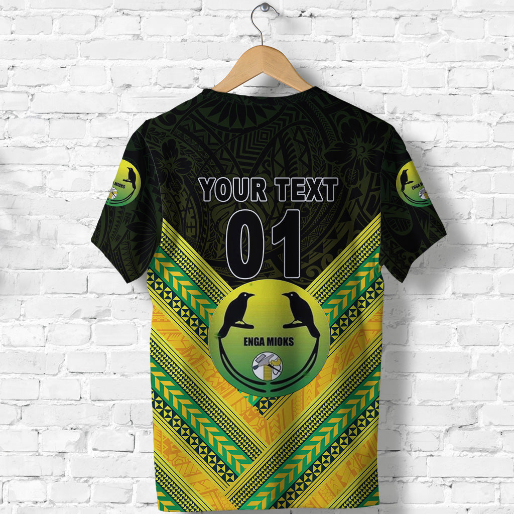 Custom Papua New Guinea Enga Mioks T Shirt Rugby Original Style Black, Custom Text and Number LT8 - Polynesian Pride