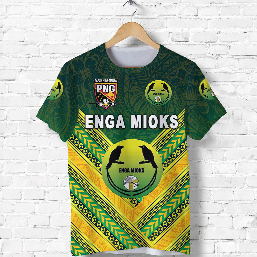 Papua New Guinea Enga Mioks T Shirt Rugby Original Style Green LT8 - Polynesian Pride