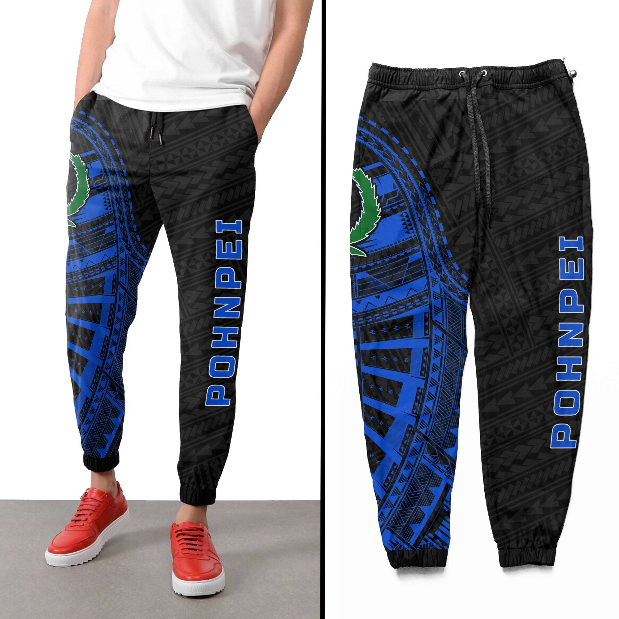 Pohnpei Rising Sweatpants (Black) A16 Unisex Black - Polynesian Pride
