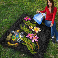 Solomon Islands Polynesian Custom Personalised Quilt - Plumeria Tribal - Polynesian Pride