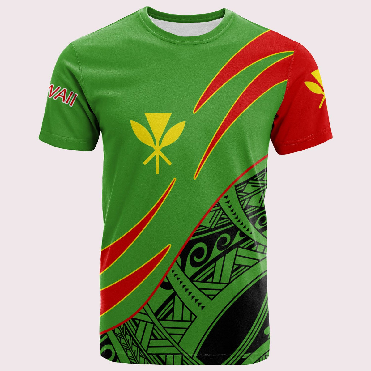 Hawaii Kanaka Maoli T Shirt Symmetrical Lines Unisex Green - Polynesian Pride