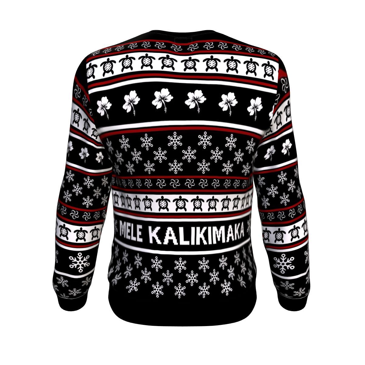 Hawaii Warriors Mele Kalikimaka Sweatshirt - Ugly Hawaii Christmas Black - Polynesian Pride