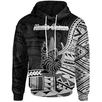 New Caledonia Islands Hoodie Kaala Gomen Seal of New Caledonia Polynesian Patterns Unisex Black - Polynesian Pride