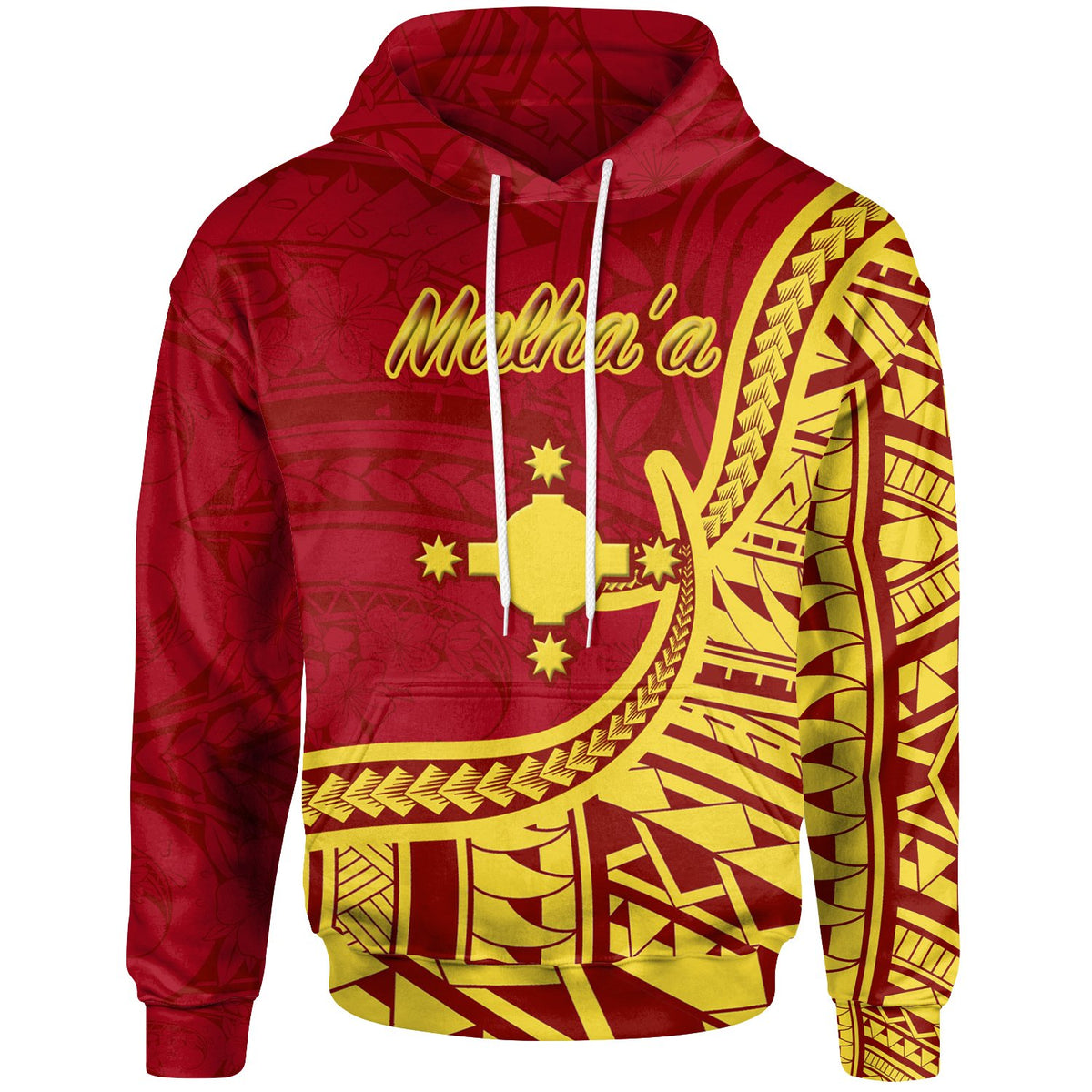 Rotuma Hoodie Malhaa Flag Rotuma Unisex Red - Polynesian Pride