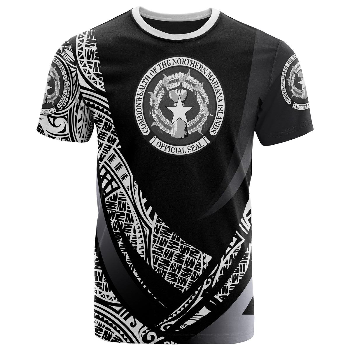Northern Mariana Islands T Shirt Polynesian Patterns Sport Style Unisex Black - Polynesian Pride