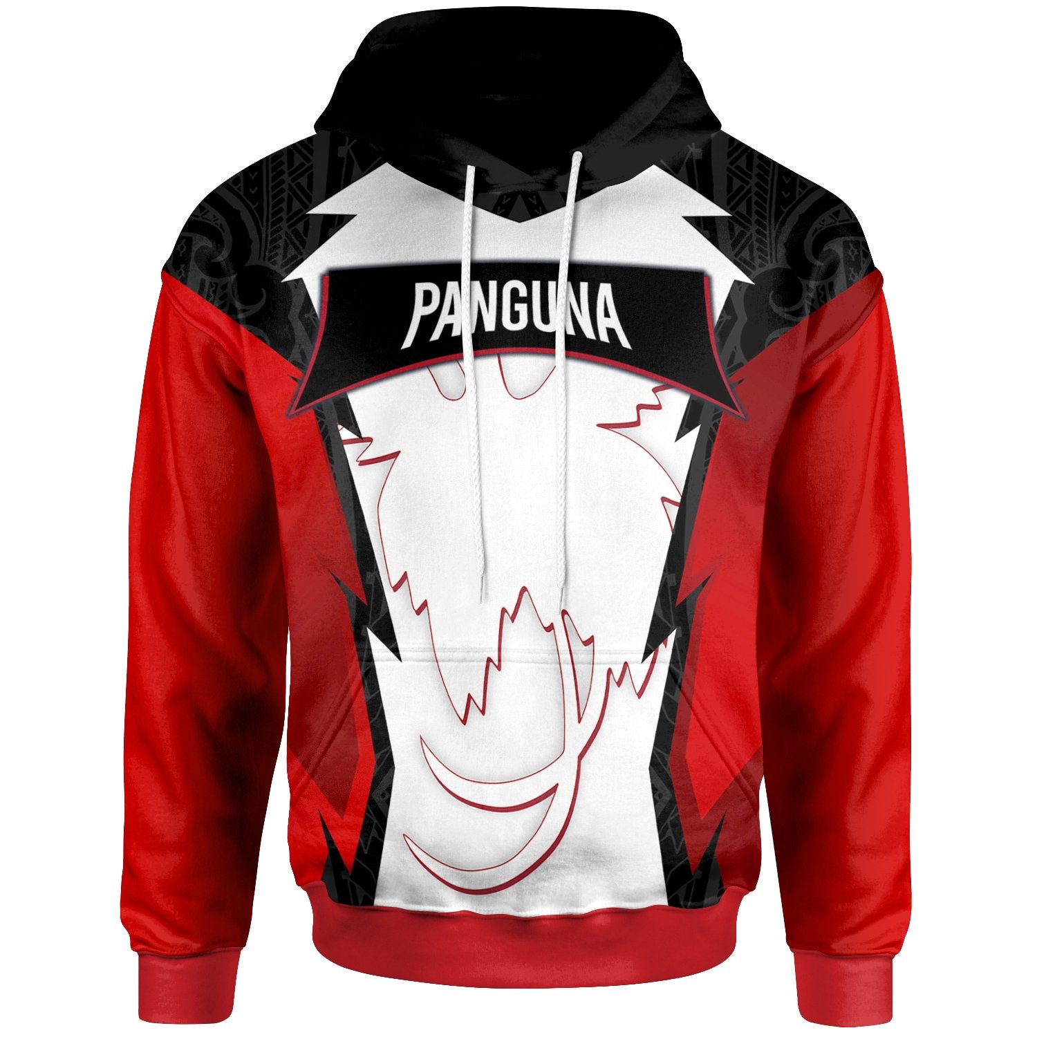 Papua New Guinea Hoodie Panguna PNG Coat ofrms Unisex Red Black - Polynesian Pride
