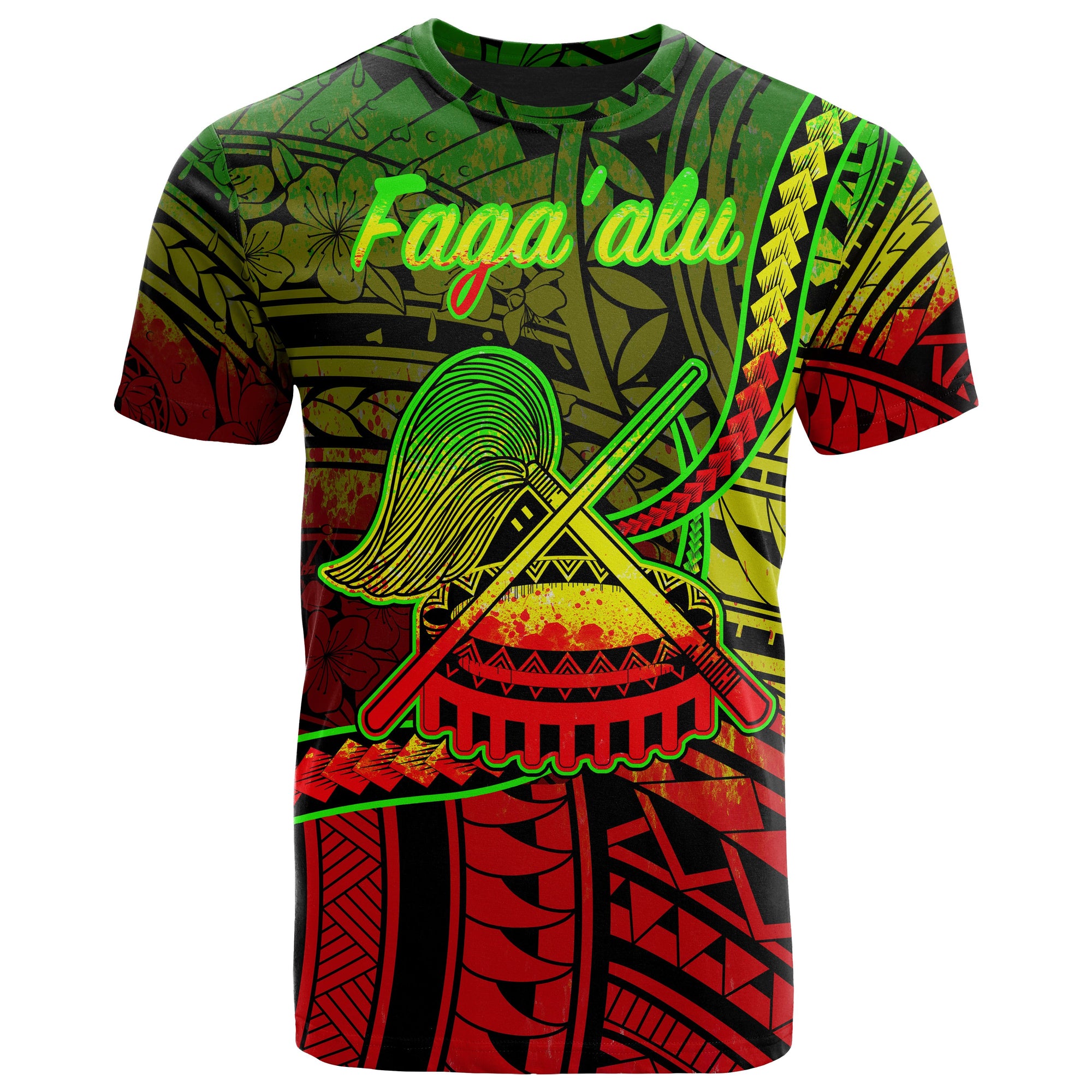 American Samoa T Shirt Fagaalu Polynesian Reggae Patterns Unisex Black - Polynesian Pride