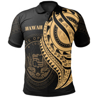 Hawaii Polo Shirt Gold Color Polynesian Patterns Best Hawaii Ever Unisex Black - Polynesian Pride
