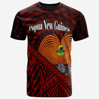Papua New Guinea T Shirt Polynesian Patterns With Bamboo Unisex Red - Polynesian Pride