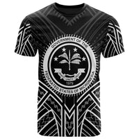 Federated States of Micronesia T Shirt FSM Seal Tribal Black Color Patterns Unisex Black - Polynesian Pride