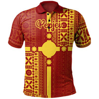 Rotuma Polo Shirt Pepjei Rotuma Flag Style Unisex Red - Polynesian Pride