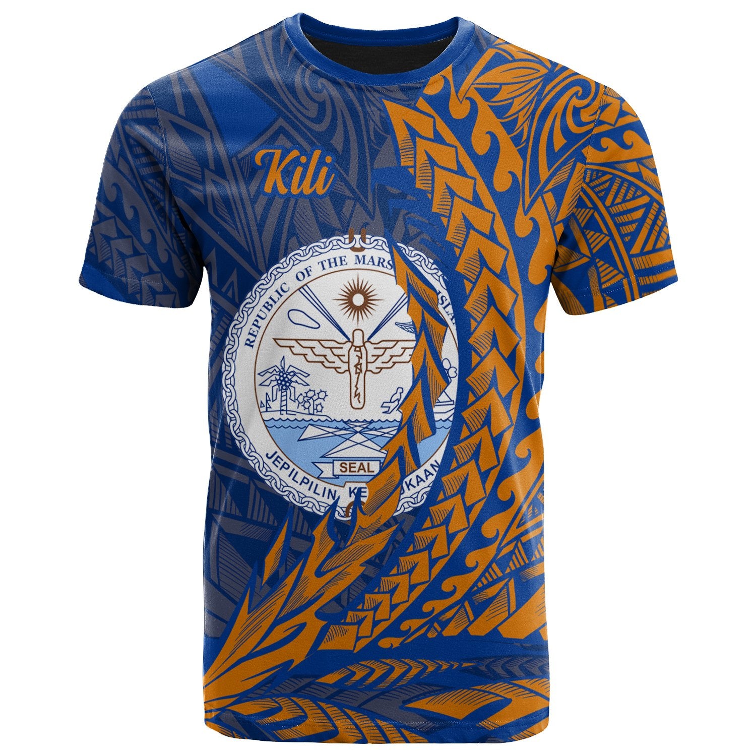 Marshall Islands T Shirt Kili Wings Style Unisex Blue - Polynesian Pride