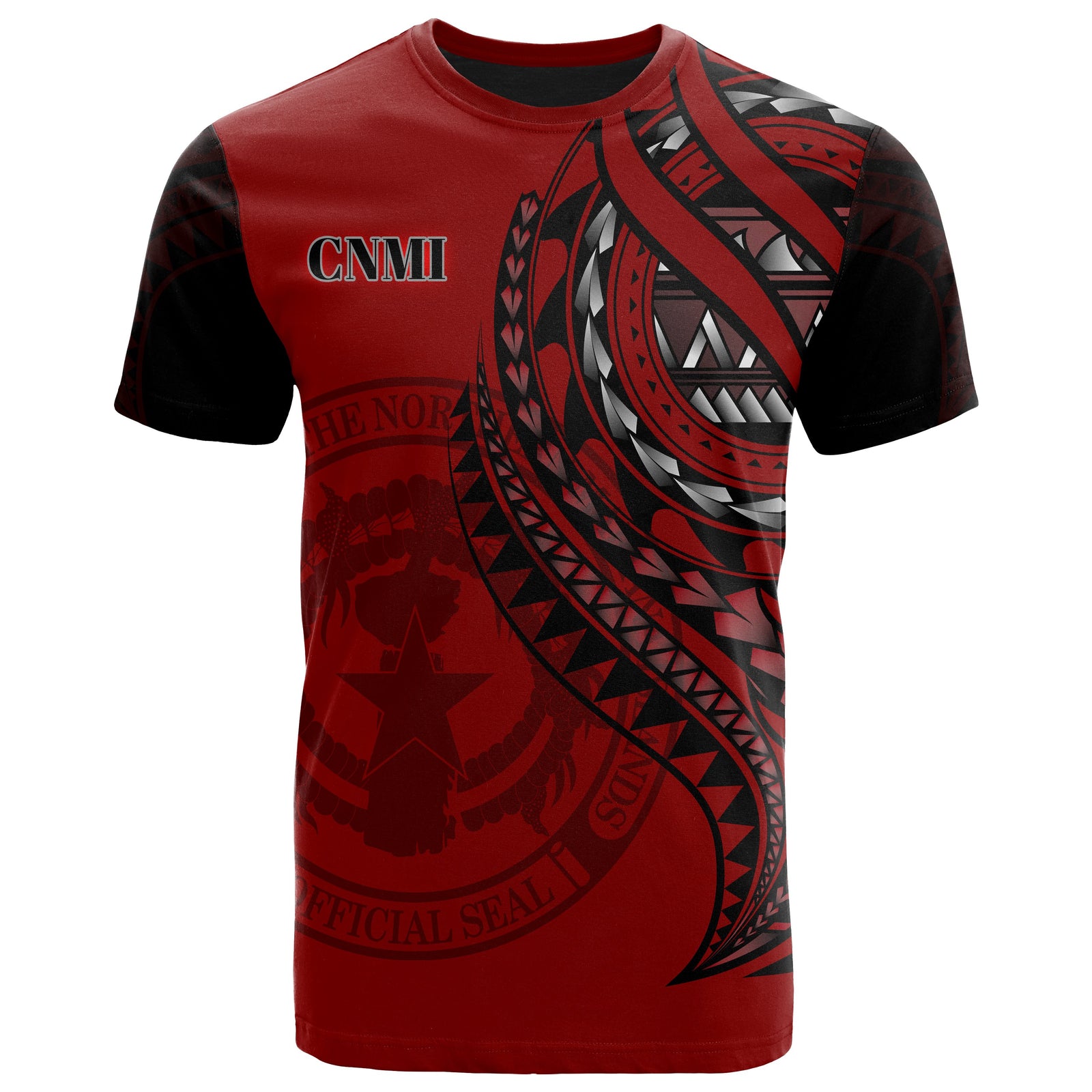 Northern Mariana Islands T Shirt Red Color Polynesian Patterns Best CNMI Ever Unisex Black - Polynesian Pride