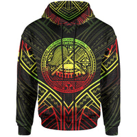American Samoa Hoodie merican Samoa Seal Reggae Tribal Patterns Unisex White - Polynesian Pride