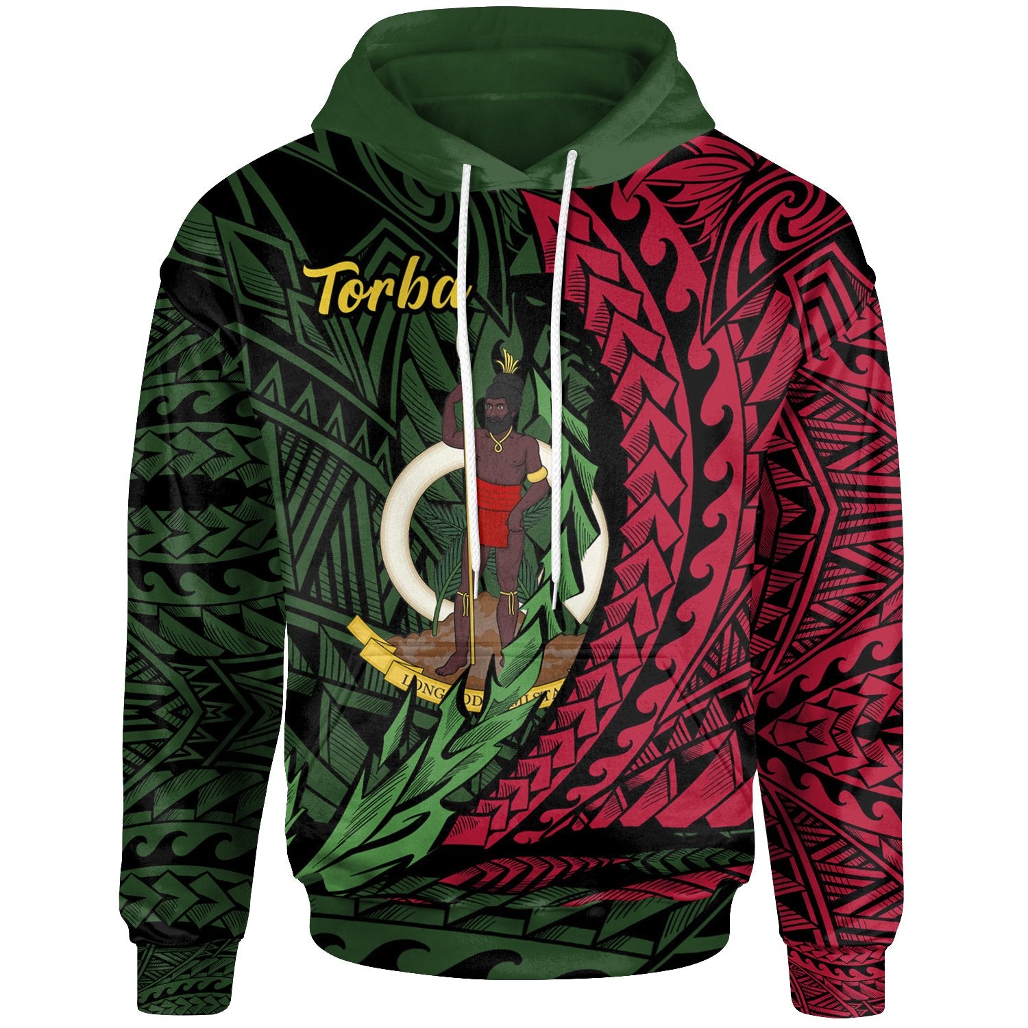 Vanuatu Hoodie Torba Wings Style Unisex Black - Polynesian Pride