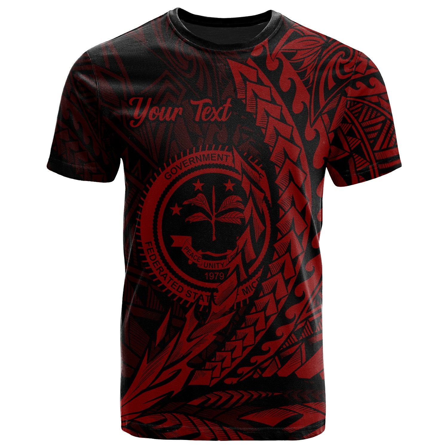 Federated States of Micronesia T Shirt Red Custom Wings Style Unisex Black - Polynesian Pride