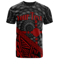 Rotuma T Shirt Custom Red Tapa Patterns With Bamboo Unisex Red - Polynesian Pride