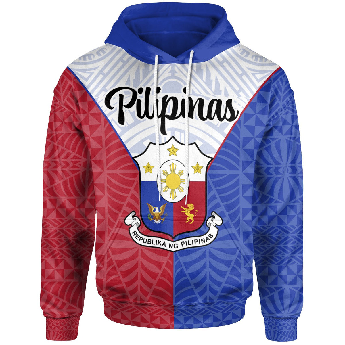 Pilipinas Hoodie Seal of Pilipinas Style Unisex Blue - Red - Polynesian Pride