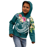 Nauru Polynesian Hoodie Summer Plumeria (Turquoise) - Polynesian Pride
