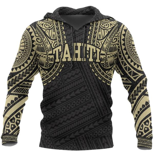 Tahiti Pullover Hoodie Tahiti Polynesian Tattoo Unisex Black - Polynesian Pride