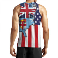 Fiji With America Flag Tank Top LT10 - Polynesian Pride