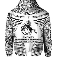 Fiji Rugby Zip Hoodie Sydney Nadroga Navosa Stallions Creative Style White LT8 - Polynesian Pride