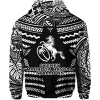 Fiji Rugby Zip Hoodie Sydney Nadroga Navosa Stallions Creative Style Black LT8 - Polynesian Pride