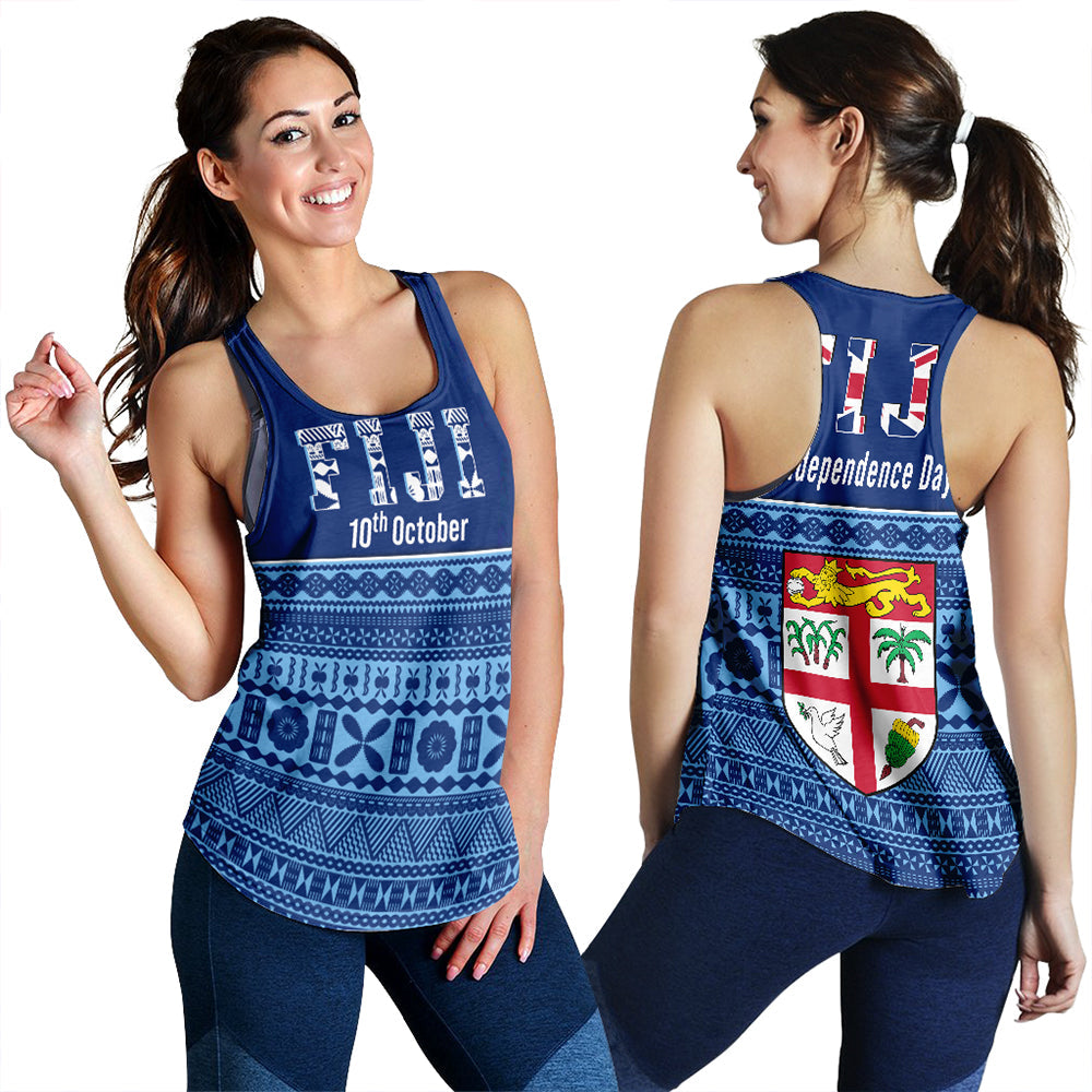 Fiji Independence Day Racerback Tank LT10 Blue - Polynesian Pride