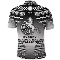 Fiji Rugby Polo Shirt Sydney Nadroga Navosa Stallions Creative Style Gradient Black LT8 - Polynesian Pride