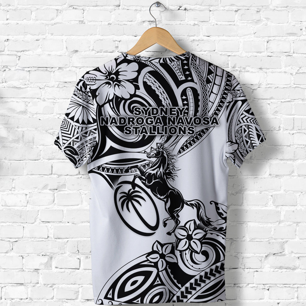 Fiji Rugby T Shirt Sydney Nadroga Navosa Stallions Unique Vibes White LT8 - Polynesian Pride