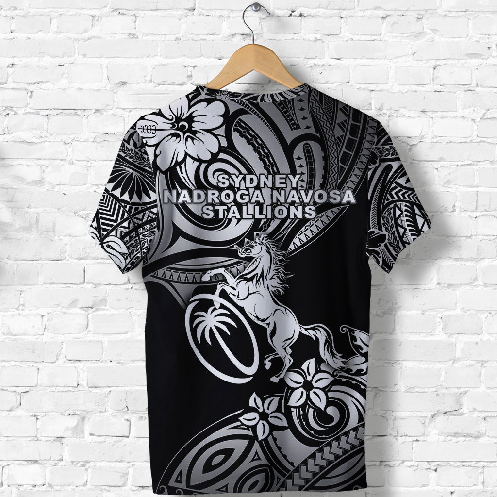 Fiji Rugby T Shirt Sydney Nadroga Navosa Stallions Unique Vibes Black LT8 - Polynesian Pride
