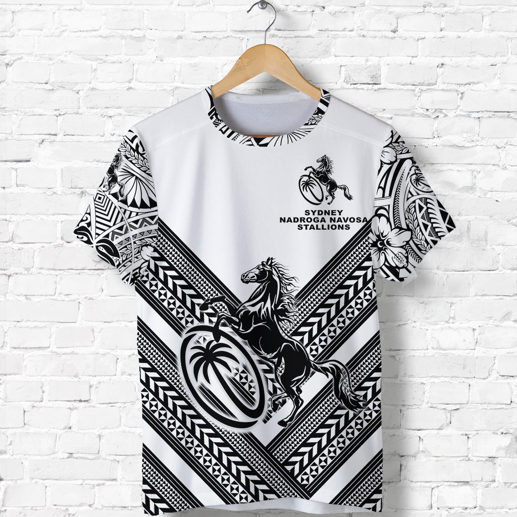 Fiji Rugby T Shirt Sydney Nadroga Navosa Stallions Creative Style White LT8 - Polynesian Pride