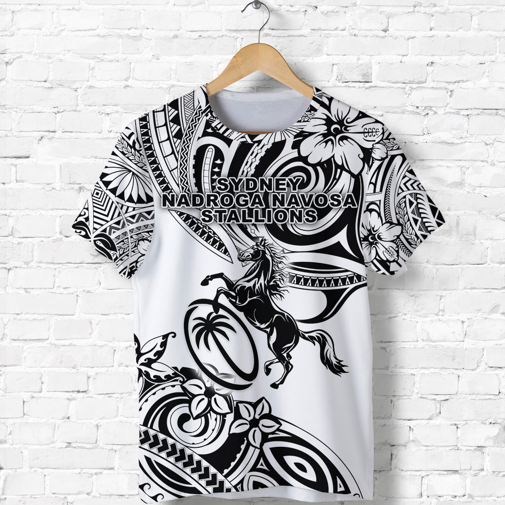 Fiji Rugby T Shirt Sydney Nadroga Navosa Stallions Unique Vibes White LT8 - Polynesian Pride