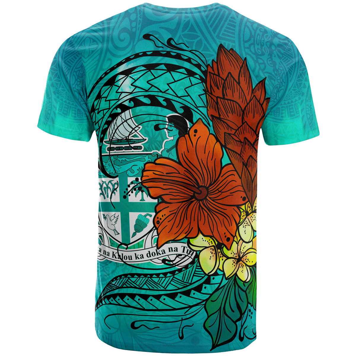 Fiji T Shirt Tropical Flowers Style - Polynesian Pride