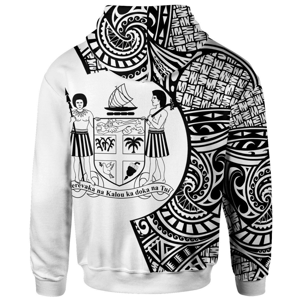Fiji Zip Hoodie Hook Tattoo - Polynesian Pride