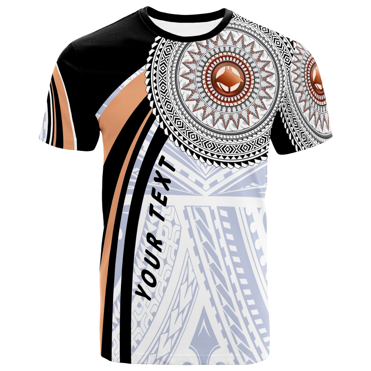 Chuuk Custom T Shirt Micronesia Handicraft Black Brown Unisex Black - Polynesian Pride