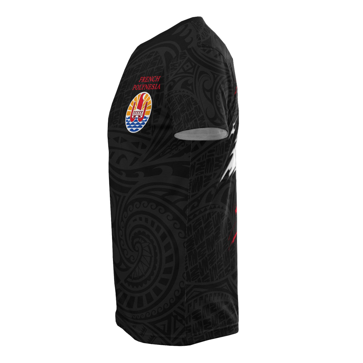 French Polynesia All Over Print T Shirt French Polynesia Flag Coat of Arms - Polynesian Pride