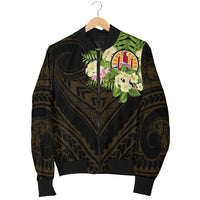 French Polynesia Men's Bomber Jacket - Polynesian Gold Patterns Collection - Polynesian Pride