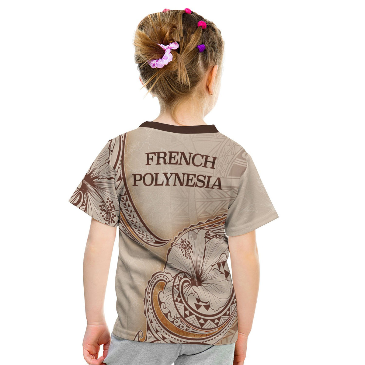 French Polynesia T Shirt Hibiscus Flowers Vintage Style - Polynesian Pride