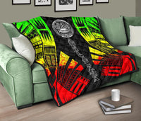 American Samoa Premium Quilt - American Samoa Seal Polynesian Reggae Tattoo - Polynesian Pride
